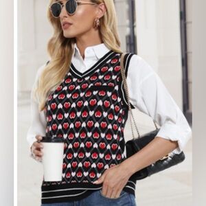 Argyle Heart Sweater Vest NWT